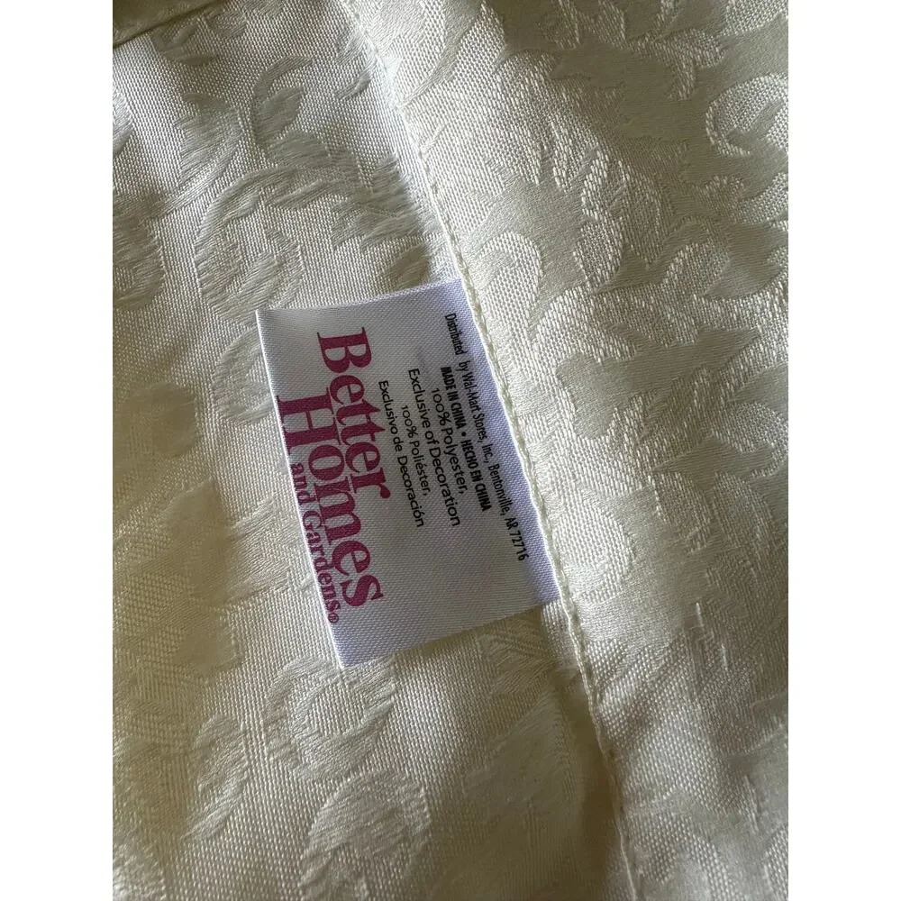 Better Homes & Gardens Cream Damask Curtain Panels Set with Matching Valance